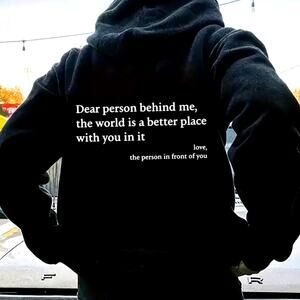 You Are Enough Sweatshirt Message on Back Black Multiple Sizes